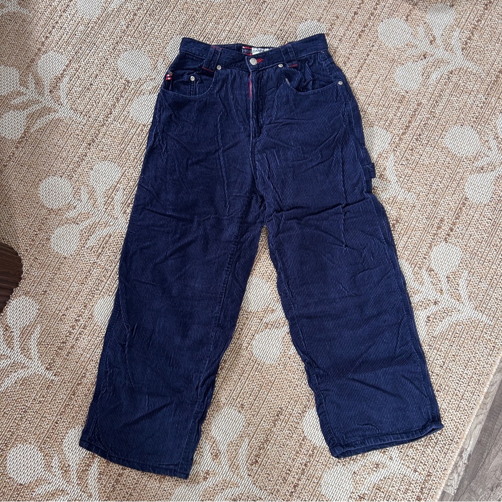Navy Blue Corduroy Carpenter Pants